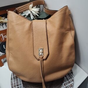 🥰UC Rebecca Minkoff Glove Tanned Leather Shoulder Satchel Bag, Tan, Large